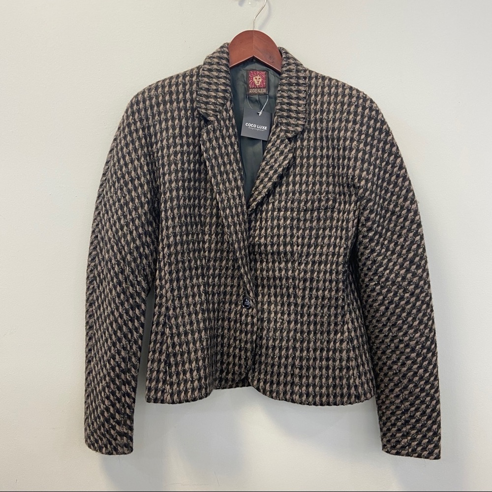 Vintage Ann Klein Double Breasted Camel Blazer Long